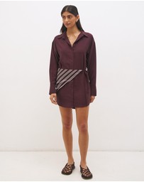 MON RENN - Elira Scarf Shirt Dress