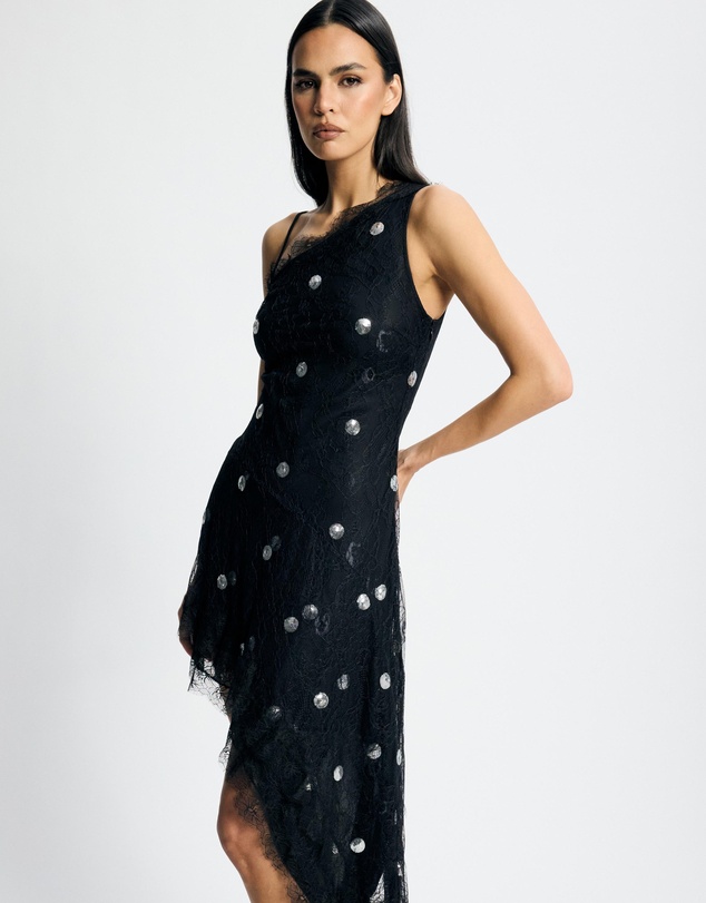 Lover - Zinnia Polka Asymmetrical Mini Dress