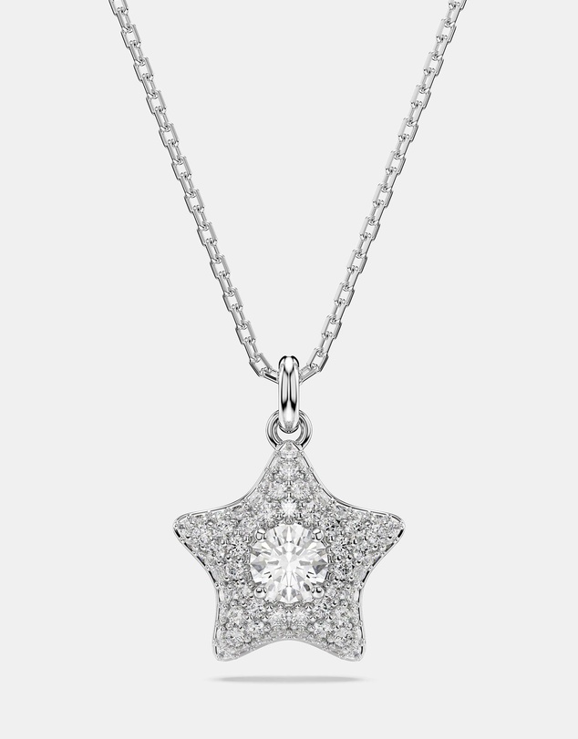 Swarovski - Sublima Pendant, Round Cut, Star, White, Rhodium Plated