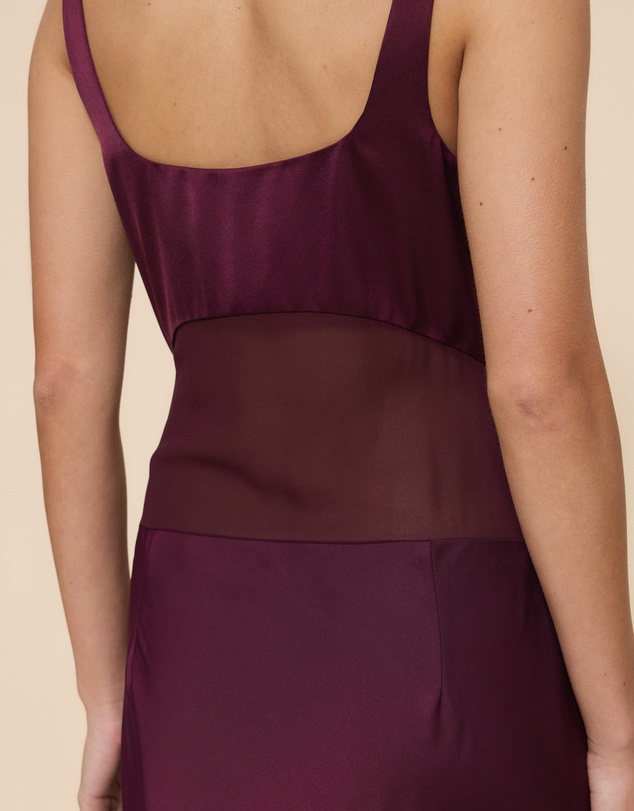 CHANCERY - Gracie Curved Sheer Panel Maxi Dress