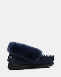 EVERAU - Australian Shepherd Ugg Popo Moccasins Cow Suede Upper Moccasins