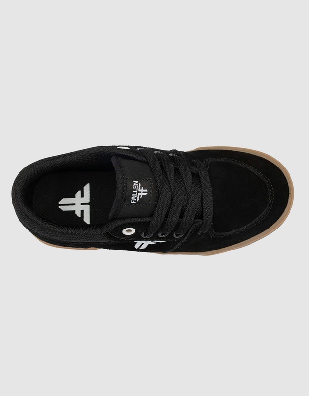 Fallen Footwear - Fallen Footwear Patriot Kids Gum Vulcanised Sole Shoes Black/White