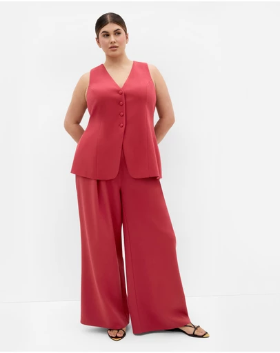 City Chic - Plus Size Tori Wide Leg Pant - sienna