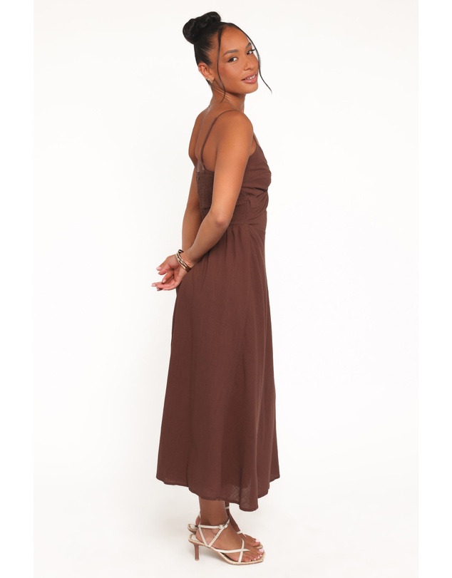 Petal & Pup - Elvina Midi Dress - Brown