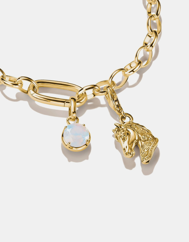 THOMAS SABO - Gold-Plated Horse Head Charm with White Zirconia