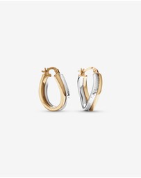 Michael Hill - Hoop Earrings in 10kt Yellow & White Gold