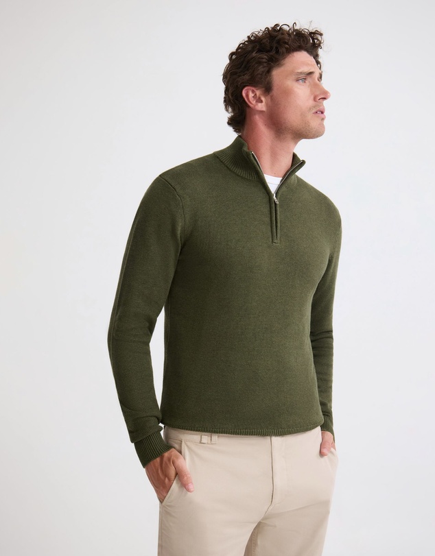 Oxford - Robert Zip Neck Knit Pullover