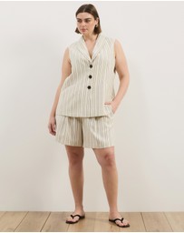 Atmos&Here Curvy - Dune Stripe Longline Vest