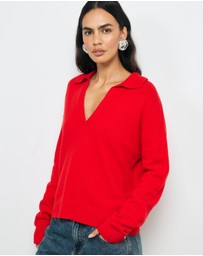 AERE - Asha Merino Wool Blend Polo Knit
