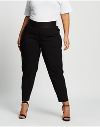 Love Your Wardrobe - Jada Wide Elastic Waist Stretch Bengaline Pants