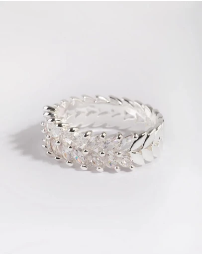 Lovisa - Silver Plated Cubic Zirconia Navette Ring