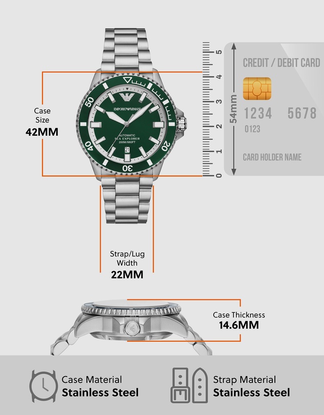 Emporio Armani - Silver Tone Analogue Watch