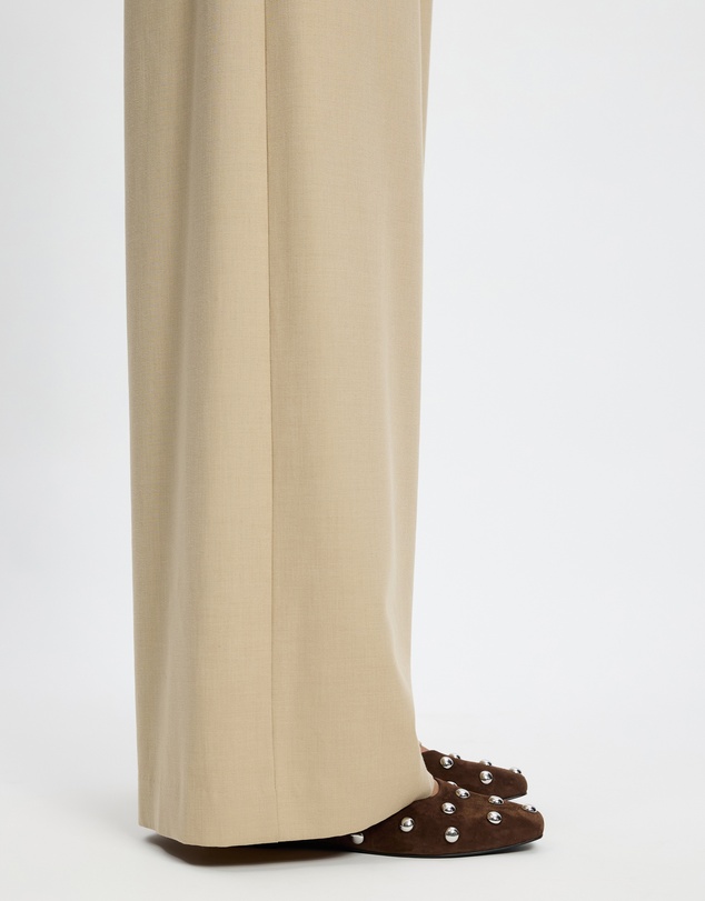 AERE - Studded Suede Ballet Flats