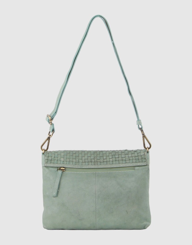 Pierre Cardin - Woven Leather Flap Cross-Body Clutch