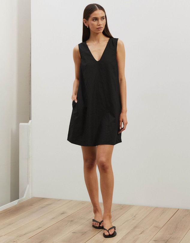 Atmos&Here - Mia A-Line Linen Blend Mini Dress