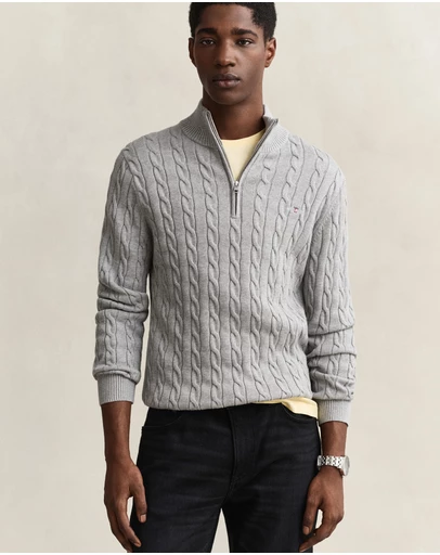 Gant - Cotton Cable Half-Zip Knit