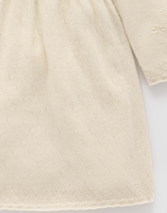 Purebaby - Embroidered Cashmere Dress - Kids-Babies