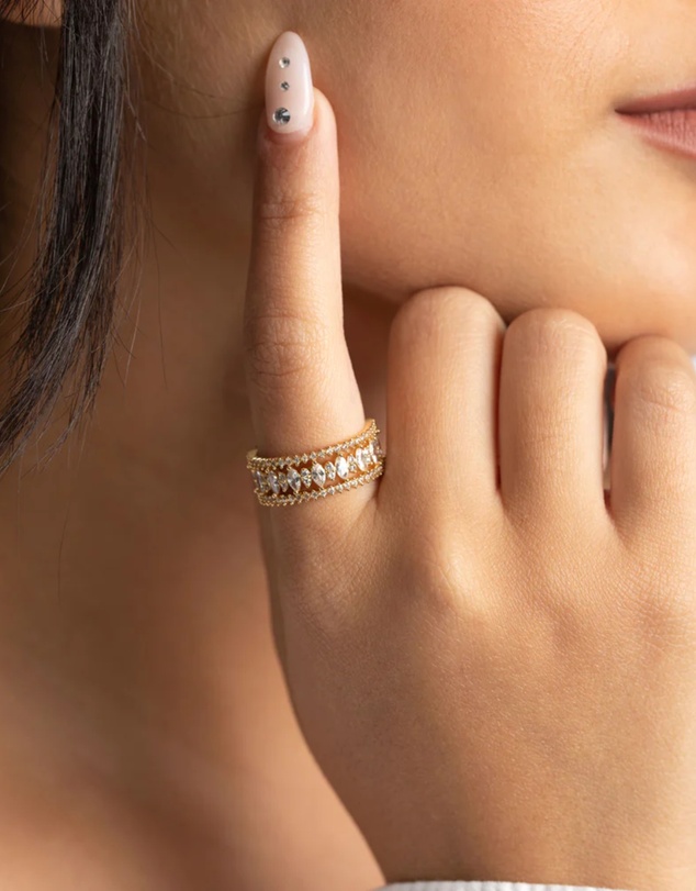 Lovisa - Gold Plated Ring with Cubic Zirconia
