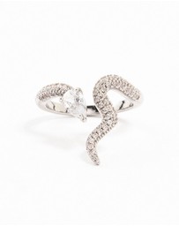 Lovisa - Silver Pave Cubic Zirconia Snake Ring