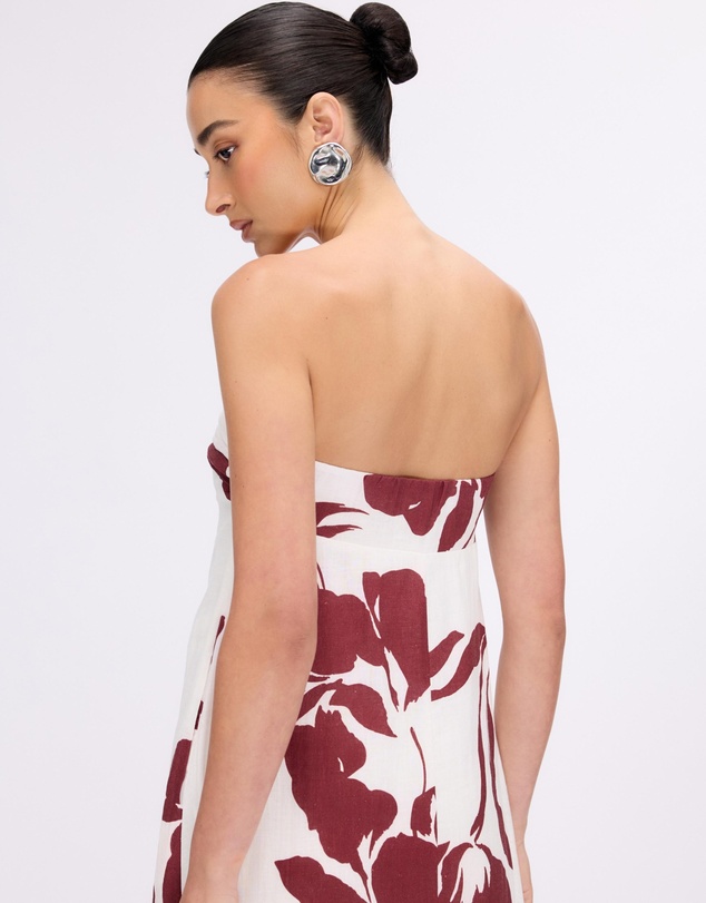 Revibe - Repaired Minima Esenciales Marlowe Linen Strapless Maxi Dress - AU 8