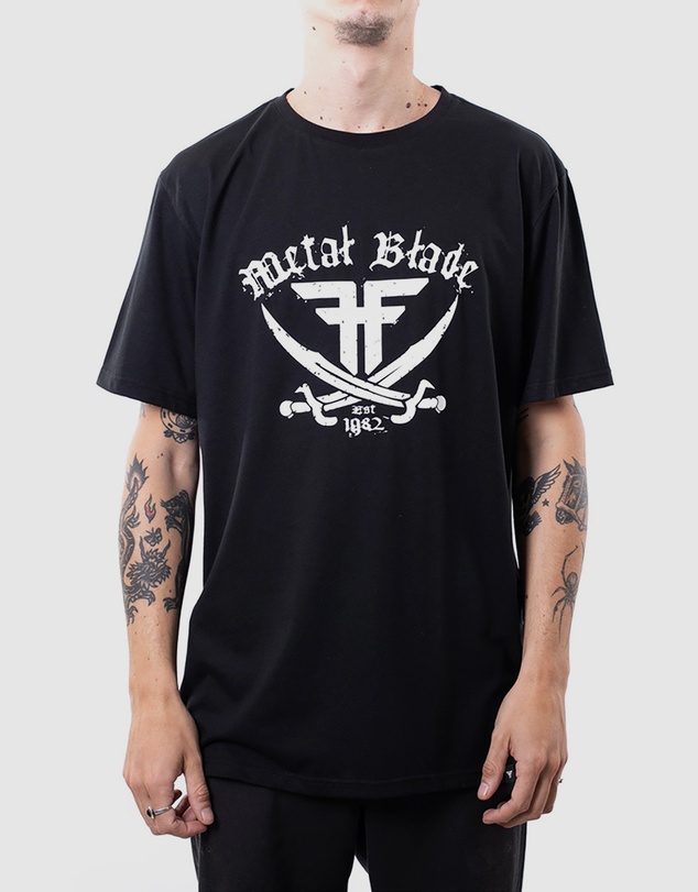 Fallen Footwear - Fallen Footwear Men Metal Blade Pirate Tees Regular Fit Black/White