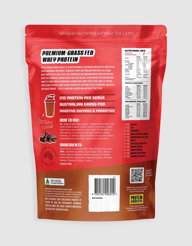 Protein Supplies Australia - Chocolate Australian Whey Protein - 1kg