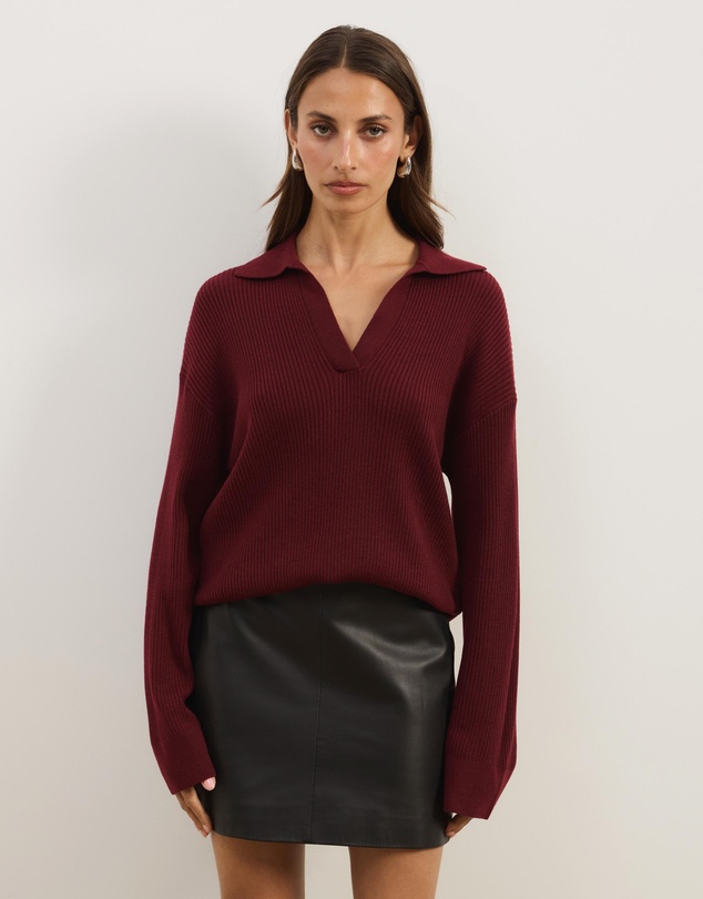 Atmos&Here - Eden Rib Collar Knit