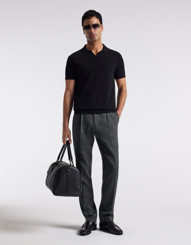 Calibre - Technical Knit Rib Collar Polo Black