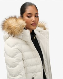 Superdry - Fuji Faux Fur Slim Fit Hood Padded Jacket