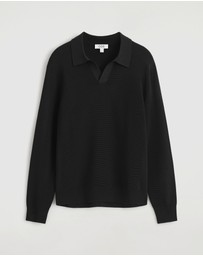 COS - Textured Knitted Polo Jumper