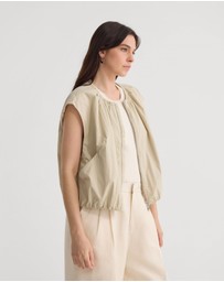 Oxford - Katie Sleeveles Bomber Jacket