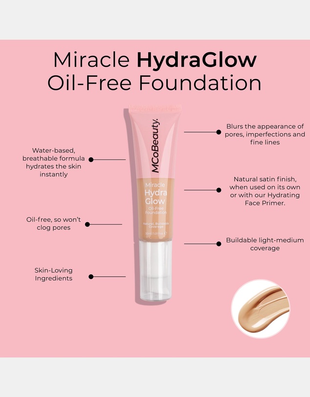 MCoBeauty - Miracle Hydro Glow Oil Free Foundation Natural Beige
