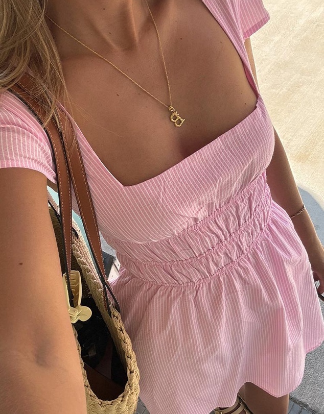 Beginning Boutique - Clairo Light Pink Stripe Cap Sleeve Mini Dress