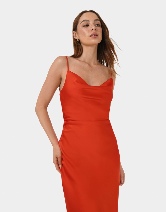 Forcast - Mae Side Ruched Satin Dress