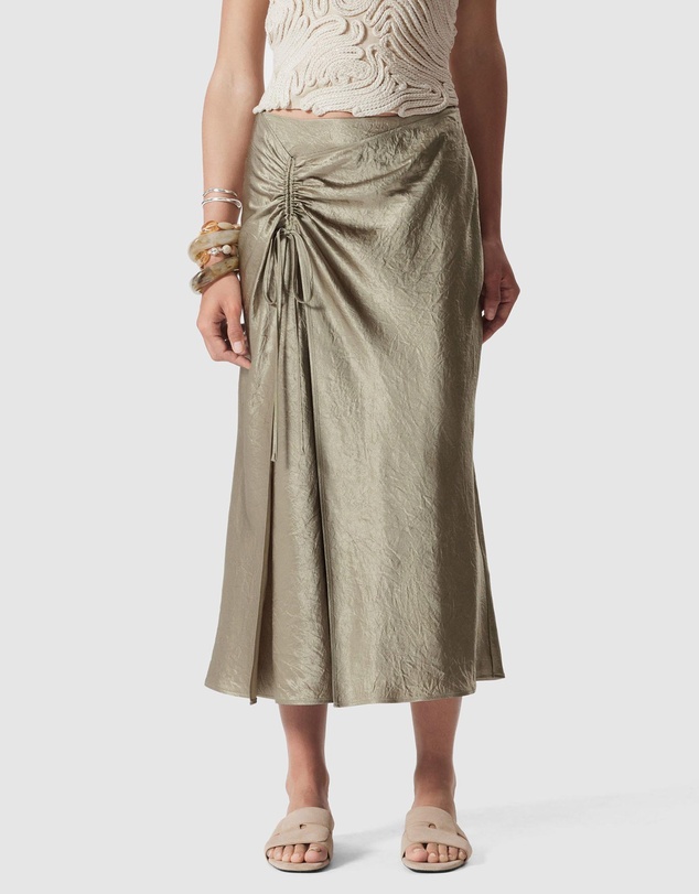 & Other Stories - Drawstring Satin Midi Skirt