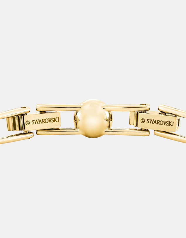 Swarovski - Una Angelic Tennis bracelet, Round cut, Pavé, Medium, White, Gold-tone plated