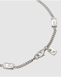 Kuzzoi - ICONIC EXCLUSIVE - Bracelet Male Rectangle Topaz White 925 Sterling Silver