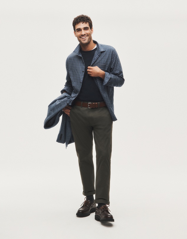 Country Road - Long Sleeve Regular Fit Cotton Check Shirt With Pocket