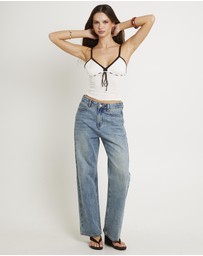 Subtitled - Arielle Contrast Knit Top