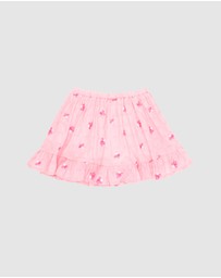Fox & Finch - Summer Vacay Embroidered Skirt With Inbuilt Shorts - Kids