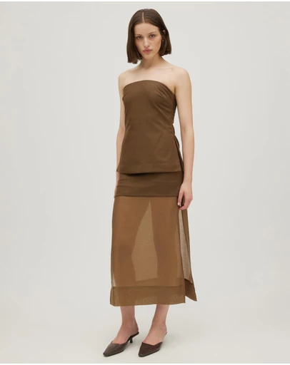 Minima Esenciales - Mika Contrast Layer Maxi Skirt