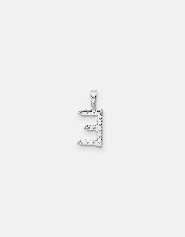 Zoe Olivia - 9K White Gold Lab Grown Diamond Initial E Pendant