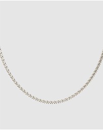 GUESS - Silver-Tone Textured Hook Necklace