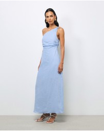 AERE - Lettie One Shoulder Maxi Dress