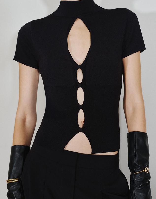 M.N.G - Perkins-Neck Sweater With Cut-Out