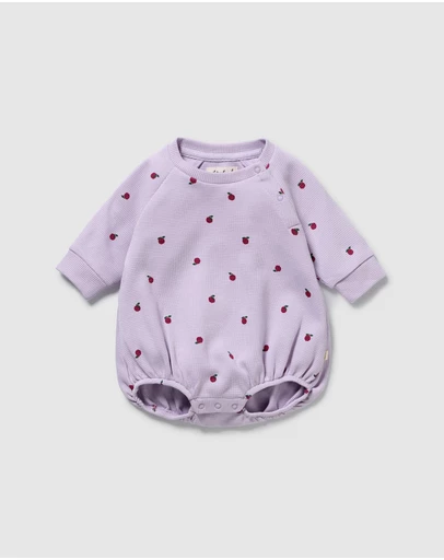 Wilson & Frenchy - Berry Plums Organic Waffle Bodysuit - Babies