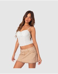 EDIKTED - Textured Lacey Tank Top