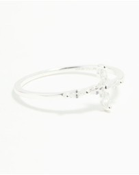 Lovisa - Sterling Silver Cubic Zirconia Marquise Cross Ring