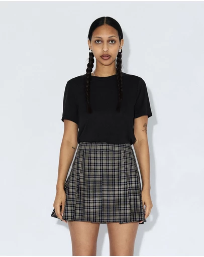 Dr Denim - Sone Skirt Black Summer Check