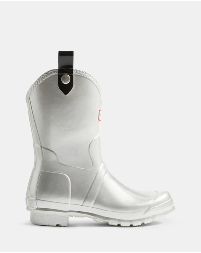 Hunter - Women’s Original Metallic Cowboy Boot in Silver